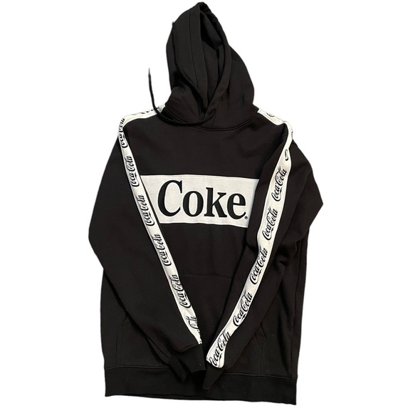 H&M Divided Black and White Coke Brand Long Sleeve Hoodie with pocket. Size XS - Picture 1 of 9